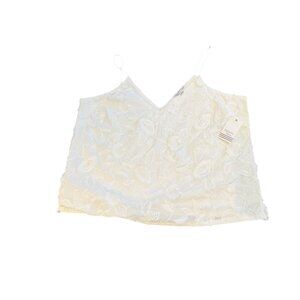 Ophelia Roe White Textured V-Neck Tank Top- NWT Size XL